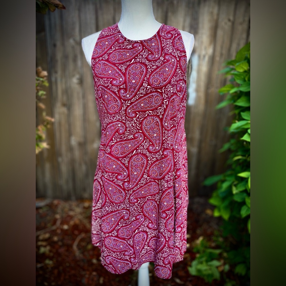 Paisley Print Tank Top Dress Summer L